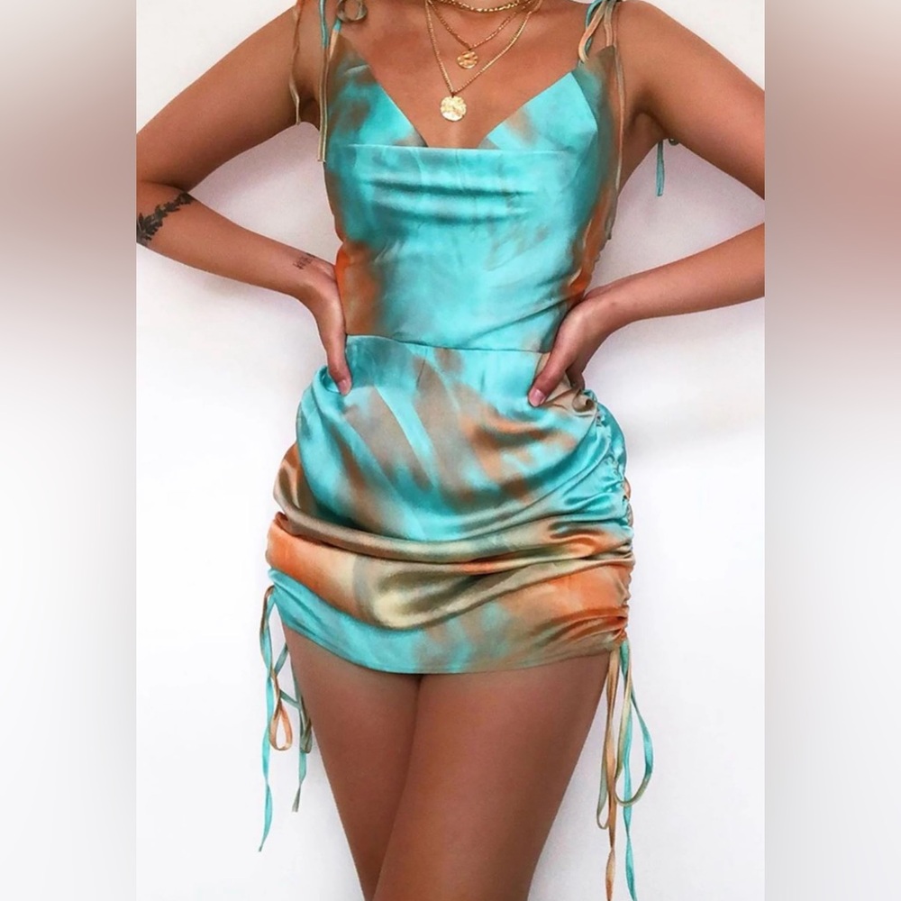 Fashion Nova Satin Mini Dress, Sz Large
